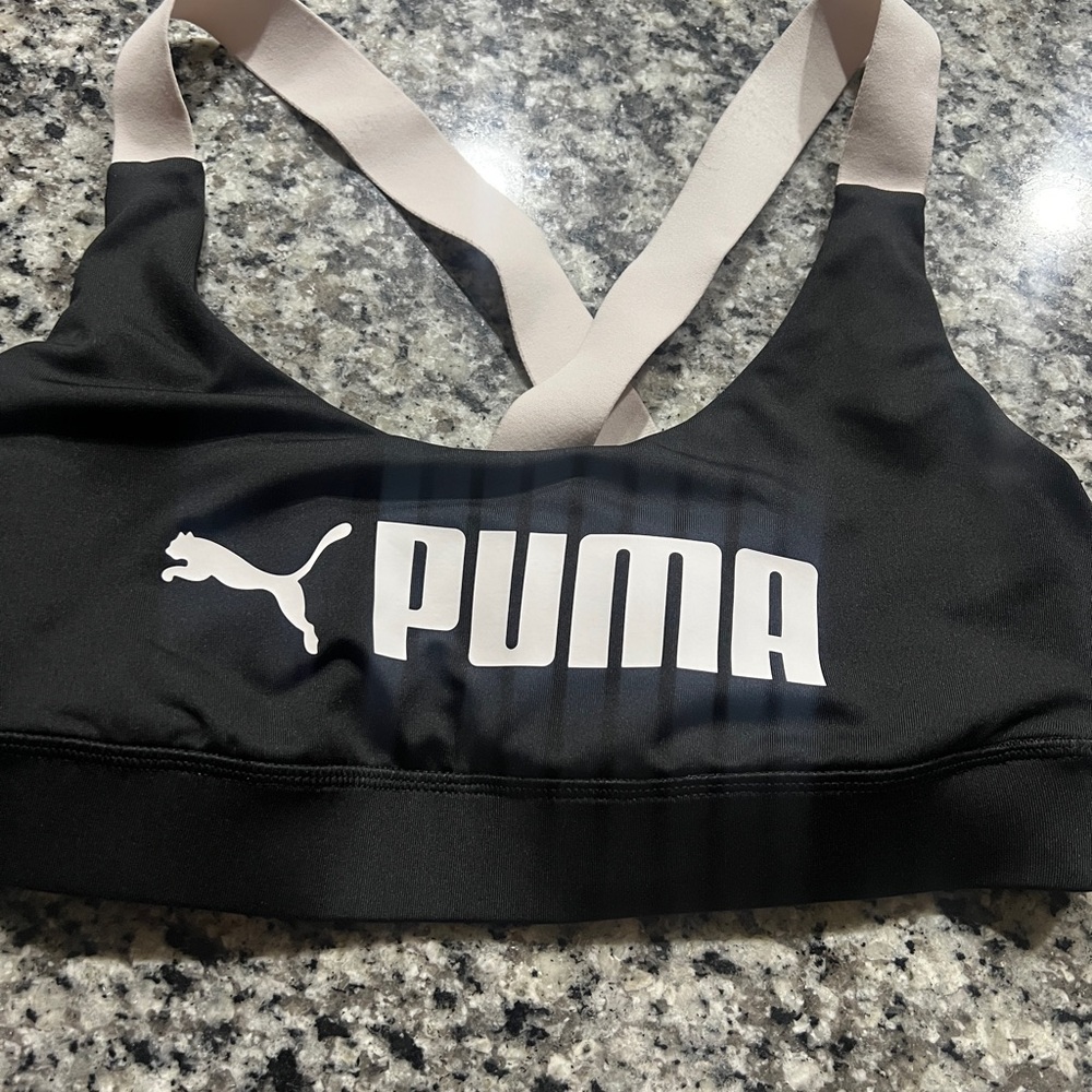 PUMA Black and White Athletic Bra
